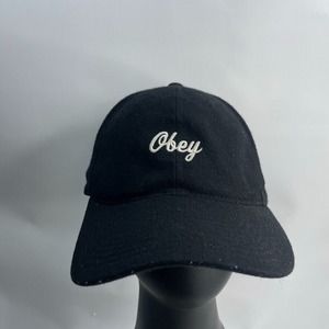Vintage Obey Worldwide‎ Black Wool Adjustable Hat One Size